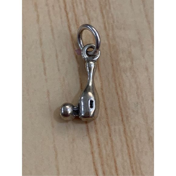 Bowling Pin and Ball Sterling Silver Jewelry Charm #sports - Picture 3 of 3